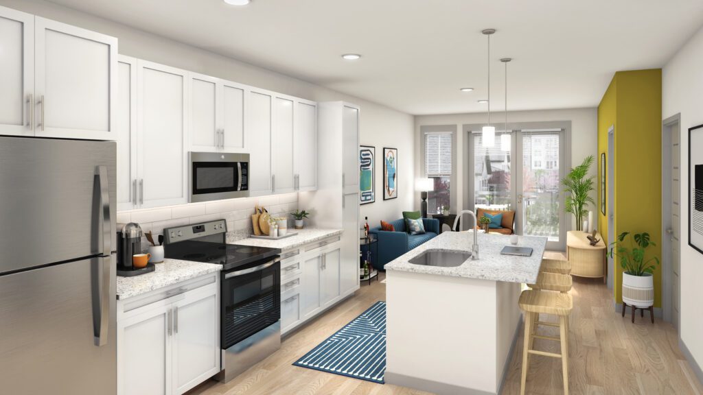 Luxurious Living Room and Kitchen Design